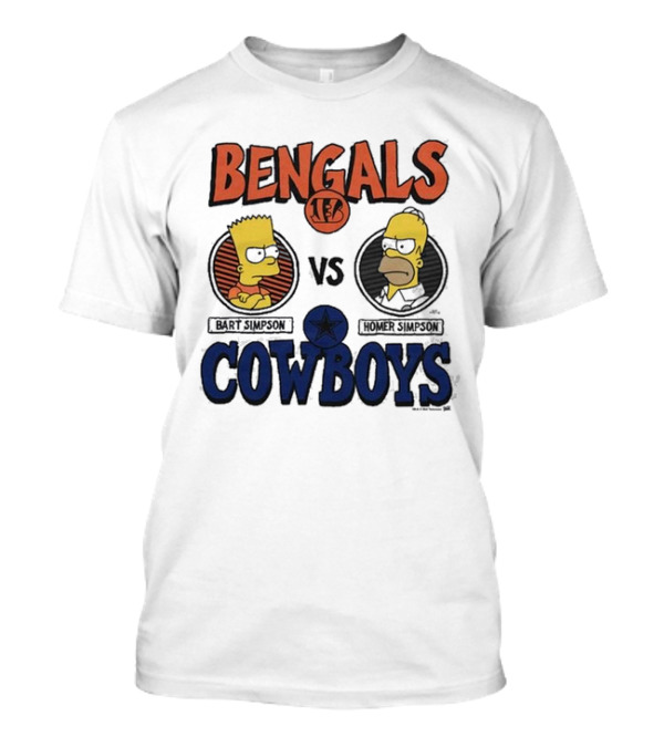 Bengals 13 Vs Simpsons Cowboys Bart Vs Homer T-Shirt