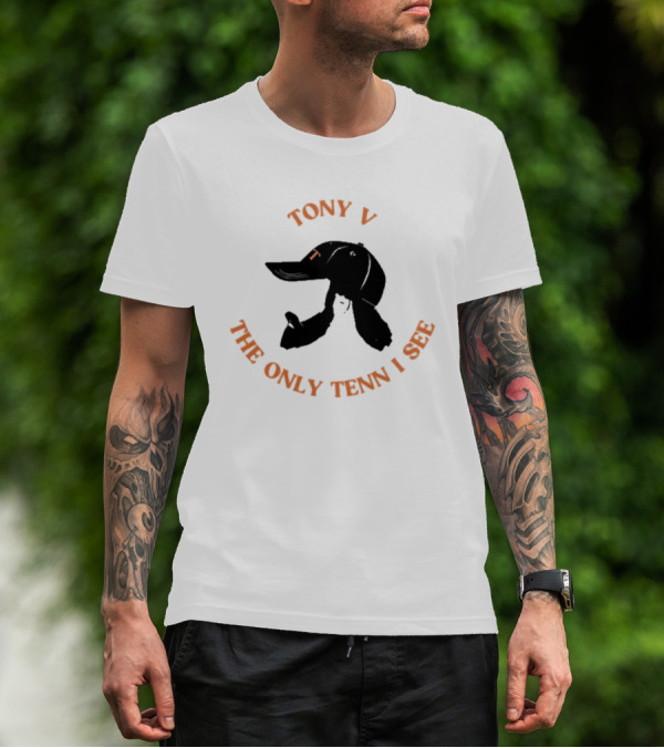 TONY V THE ONLY TENN I SEE Orange Text T-Shirt