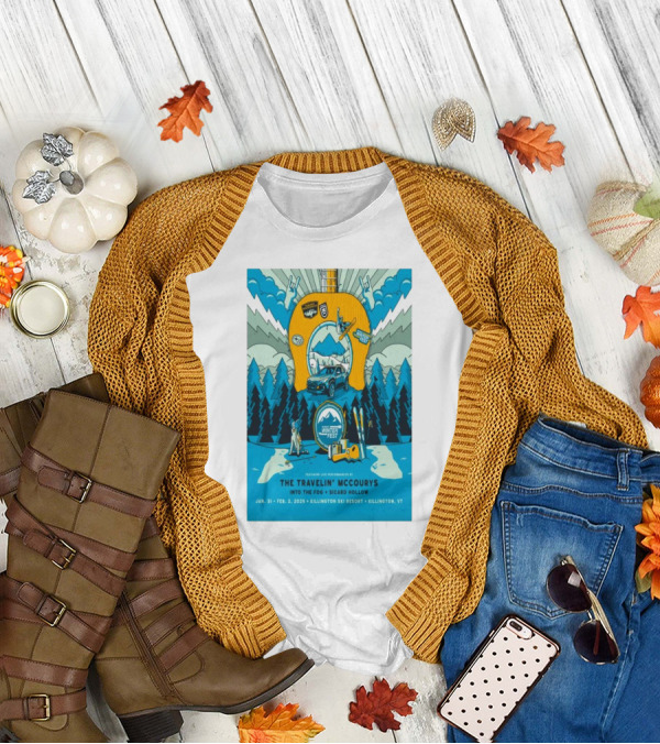 Del McCoury Winterfest Killington Ski Resort Jan 31-Feb 2 2025 Winter Fest Featuring The Travelin' Mccourys Into The Fog Sicard Hollow T-Shirt
