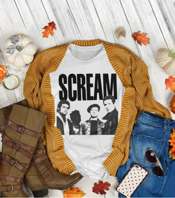 SCREAM Logo With Cartoon Band Graphic T-Shirt