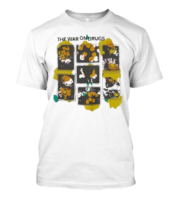 The War On Drugs Floral Squares Butterflies And Flowers T-Shirt