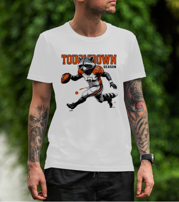Touchdown Season Raccoon Football Fun T-Shirt
