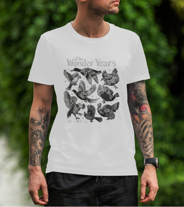 The Wonder Years Burst And Decay Bird Collage Falling Leaves T-Shirt