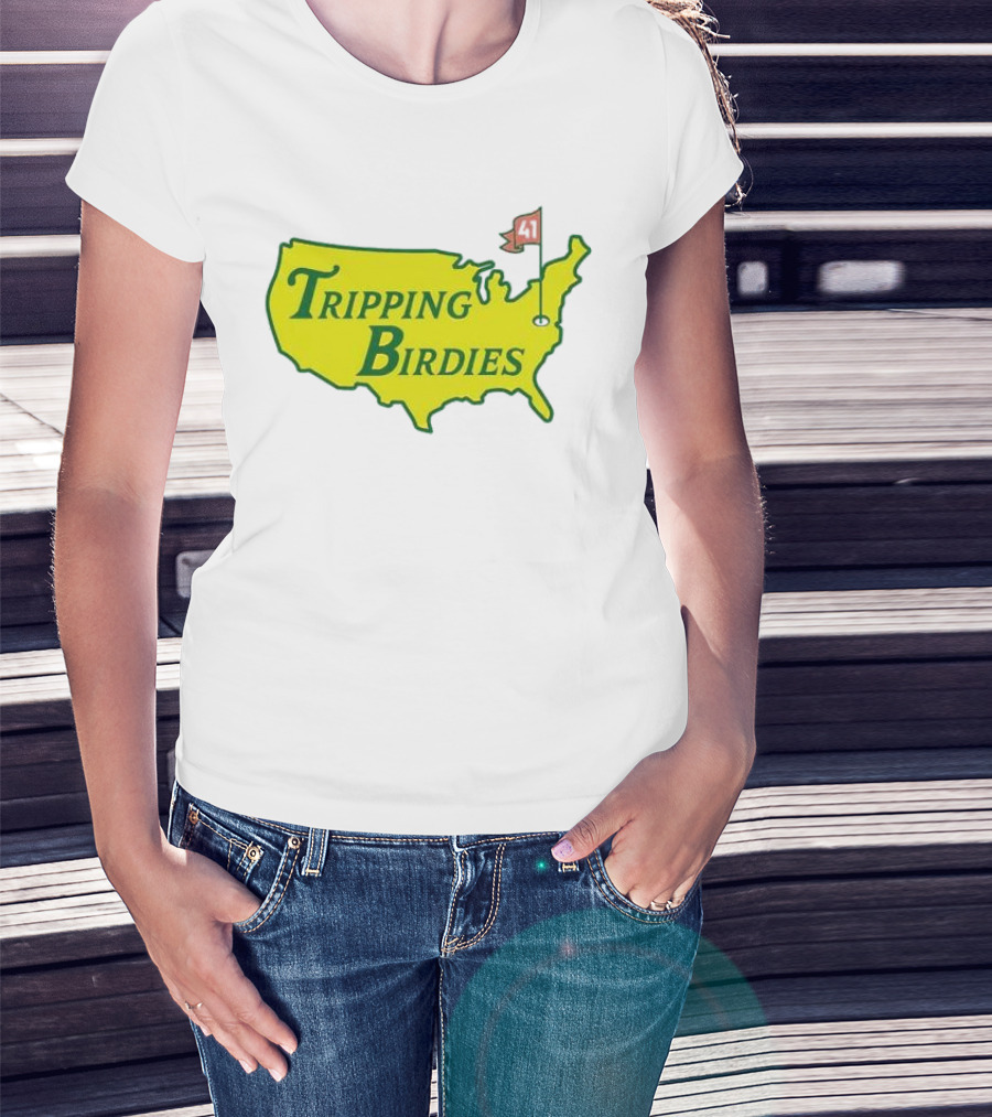 Tripping Birdies USA Map Masters Golf Flag 41 T-Shirt