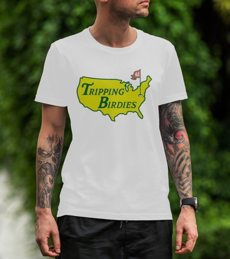 Tripping Birdies USA Map Masters Golf Flag 41 T-Shirt