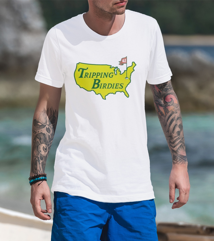 Tripping Birdies USA Map Masters Golf Flag 41 T-Shirt