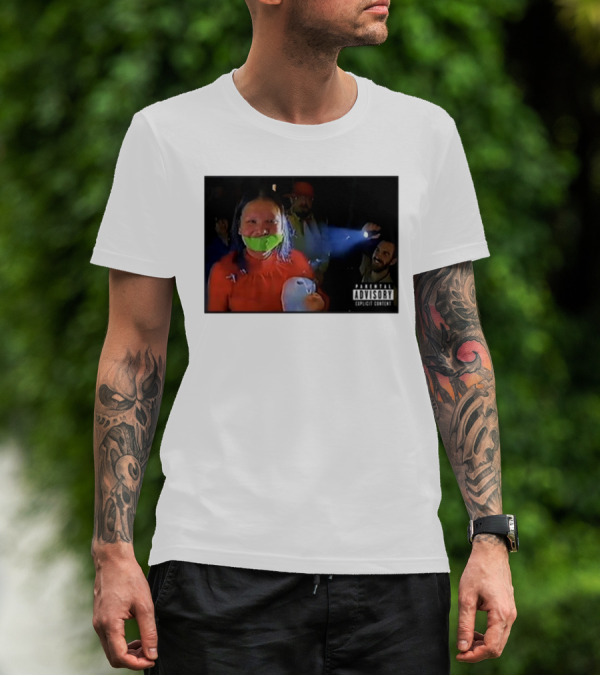 Trishabriellee Fishtank Parental Advisory Explicit Content Tape T-Shirt