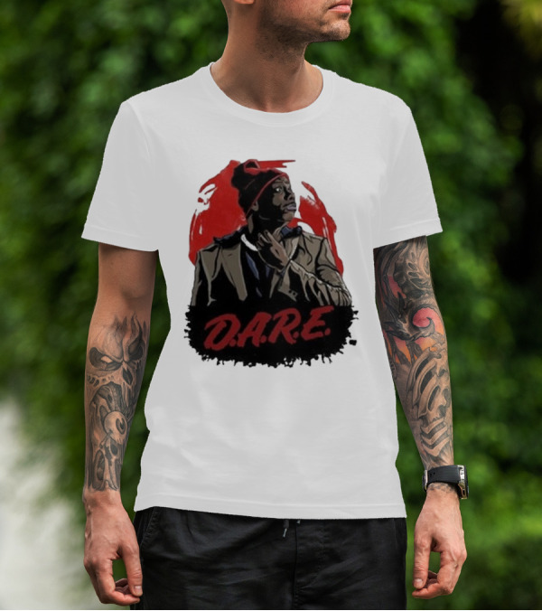 Tyrone D.A.R.E. Red Jacket Beanie Mock Hilarious Character Style T-Shirt