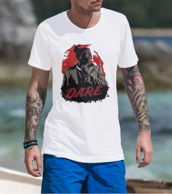Tyrone D.A.R.E. Red Jacket Beanie Mock Hilarious Character Style T-Shirt