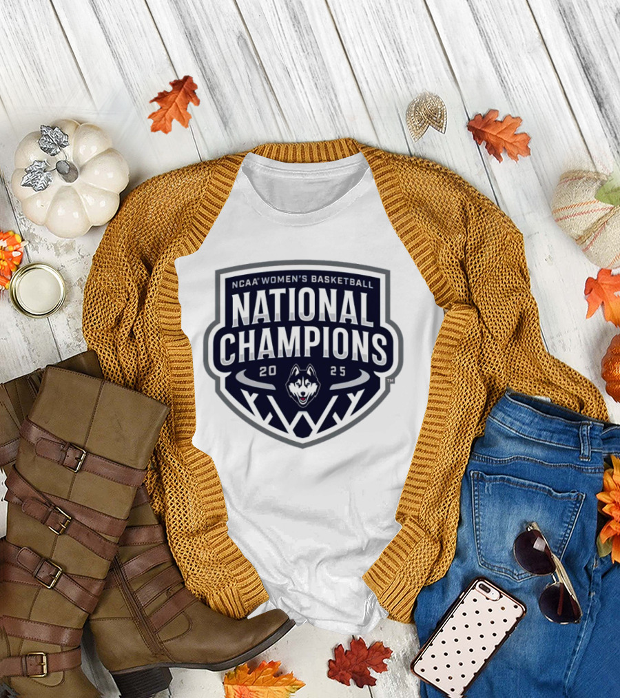 UConn Huskies 2025 NCAA DI Women's Basketball National Champions T-Shirt
