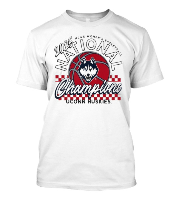 UConn Huskies Basketball 2025 NCAA National Champions Comfort Colors Checkered T-Shirt