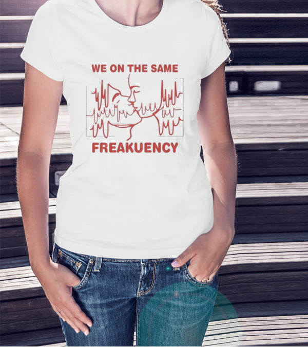 We On The Same Freakuency Sketch Line Waveform Art T-Shirt