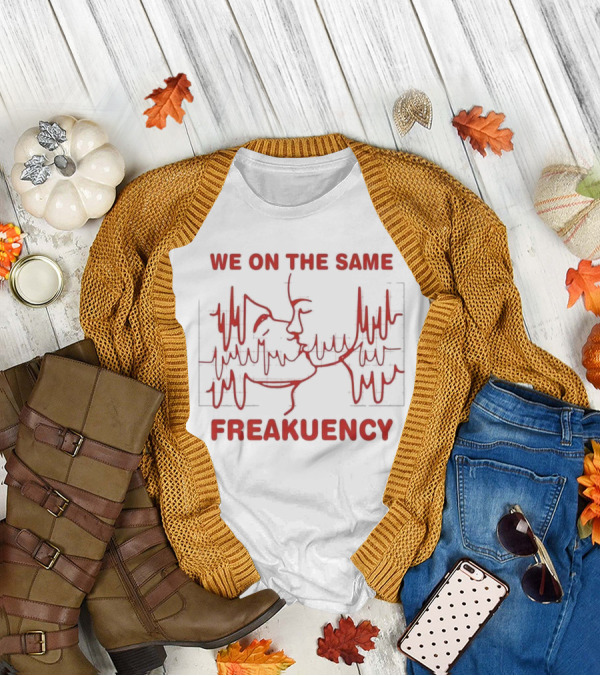 We On The Same Freakuency Sketch Line Waveform Art T-Shirt