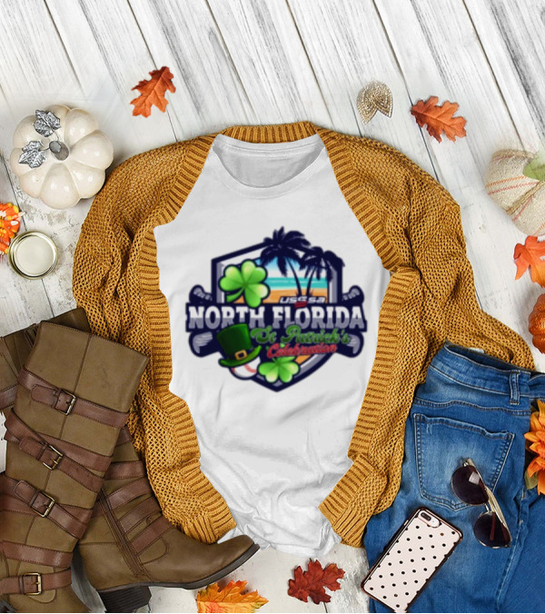USSSA North Florida St Patrick’s Celebration March 15-16 2025 Shamrock Hat Palm Trees Baseball T-Shirt