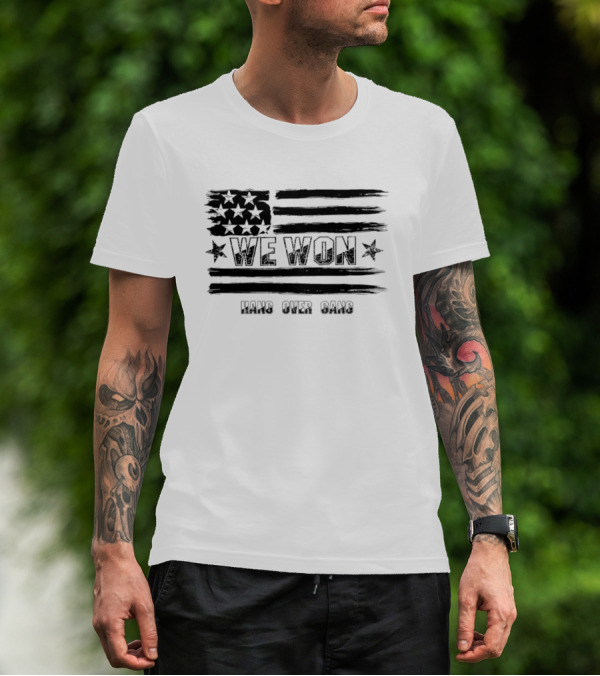 We Won Hang Over Gang Tattooed Skeleton Mic Icon Celebration T-Shirt