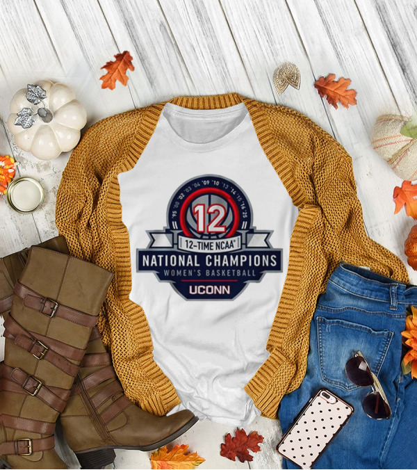 UConn Women's Basketball 12-Time NCAA National Champions 2025 T-Shirt