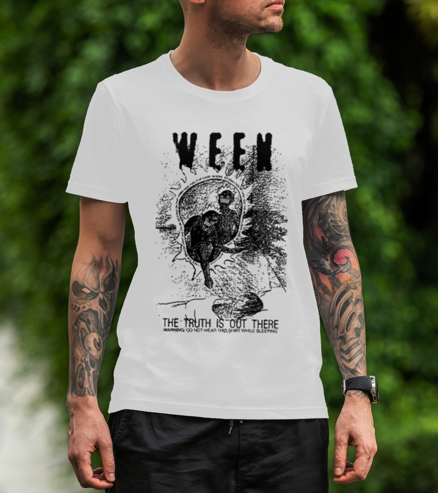 Ween The Truth Is Out There Warning Skeleton Vision T-Shirt