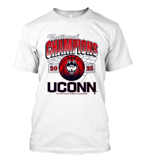 UConn Huskies 2025 NCAA Champions Basketball Huskies Logo T-Shirt