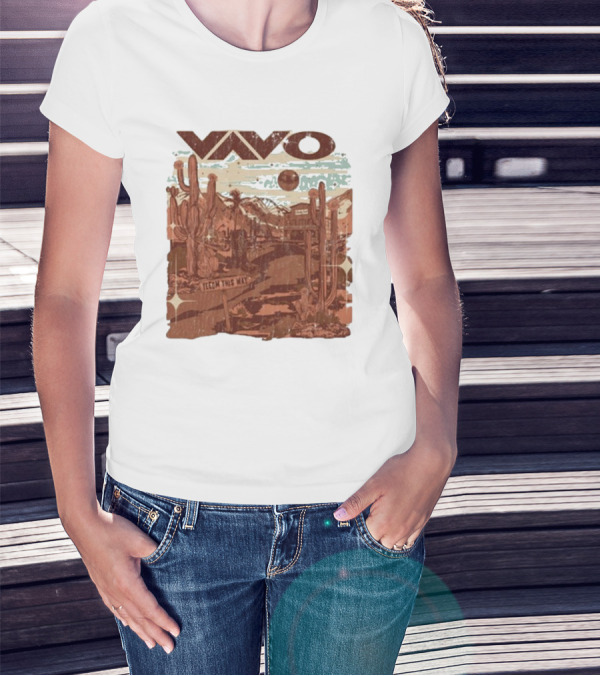 Vavo Cactus Desert Scene Neon Honky Tonk Midweight T-Shirt