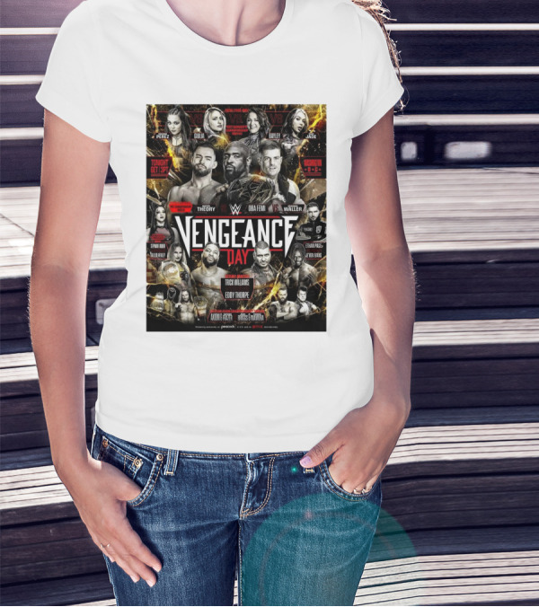 Vengeance Day Triple-Threat NXT Championship Match Austin Theory Vs Oba Femi Vs Grayson T-Shirt