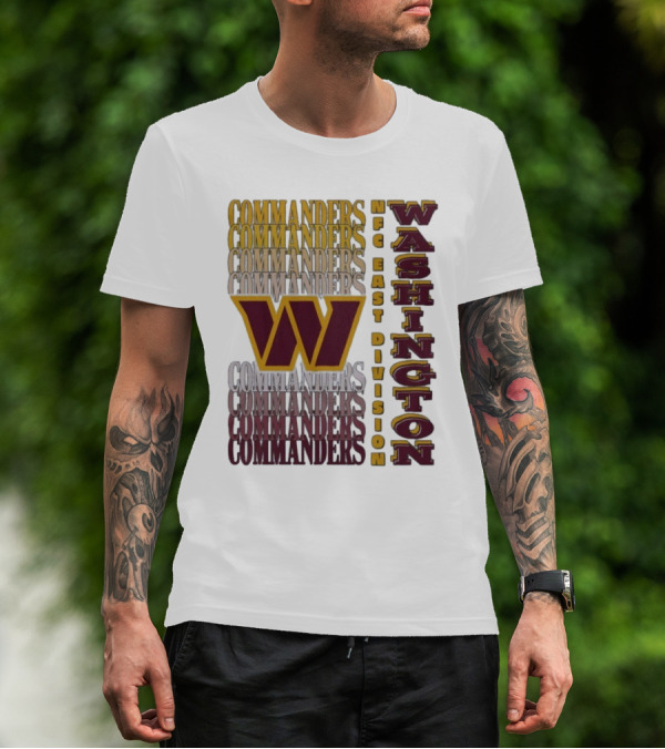 Washington Commanders NFC East Division W Logo Football Team T-Shirt
