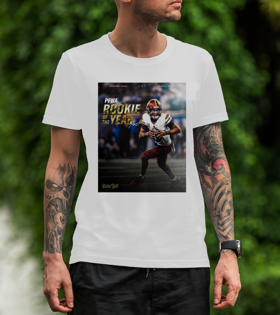 Pfwa Rookie Of The Year Professional Football Washington Commanders Raise Hail T-Shirt