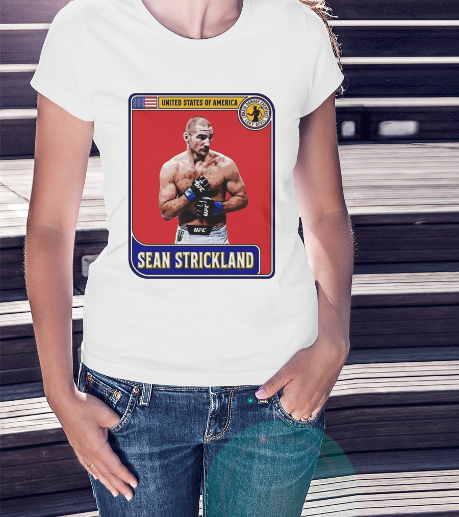 United States Of America Sean Strickland UFC Brain Damage Creative Luky Devil T-Shirt