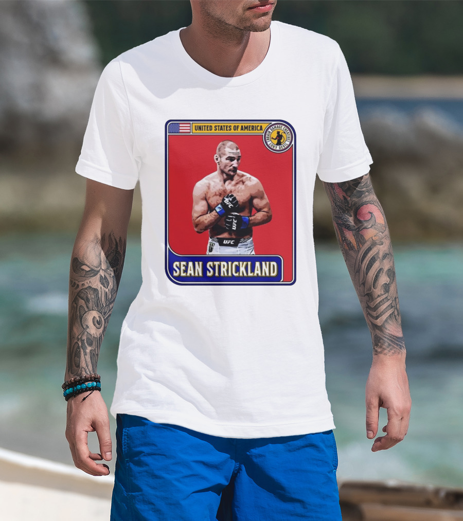 United States Of America Sean Strickland UFC Brain Damage Creative Luky Devil T-Shirt
