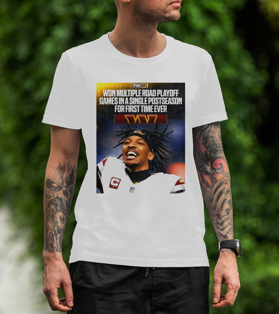 FOX NFL Washington Commanders Won Multiple Road Playoff Games In A Single Postseason For First Time Ever T-Shirt