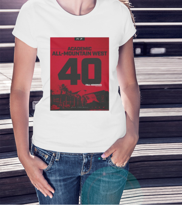 UNLV Football Academic All-Mountain West 40 Fall Honorees Program Record T-Shirt
