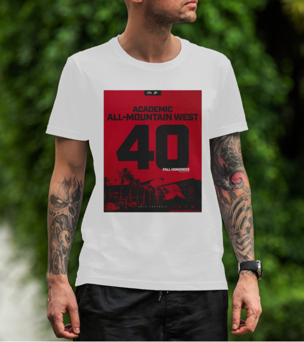 UNLV Football Academic All-Mountain West 40 Fall Honorees Program Record T-Shirt
