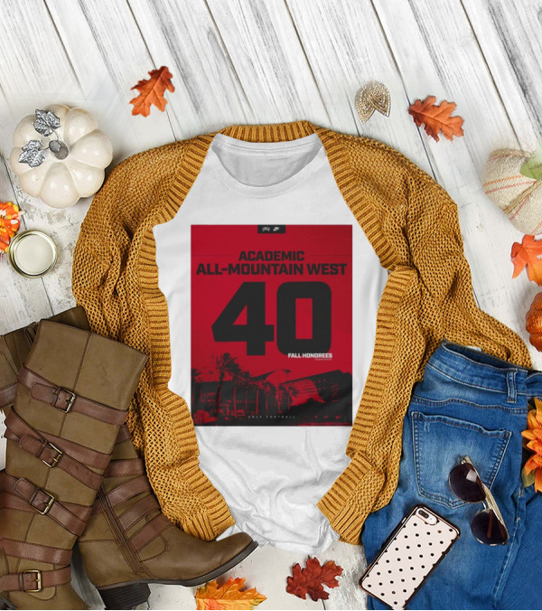 UNLV Football Academic All-Mountain West 40 Fall Honorees Program Record T-Shirt