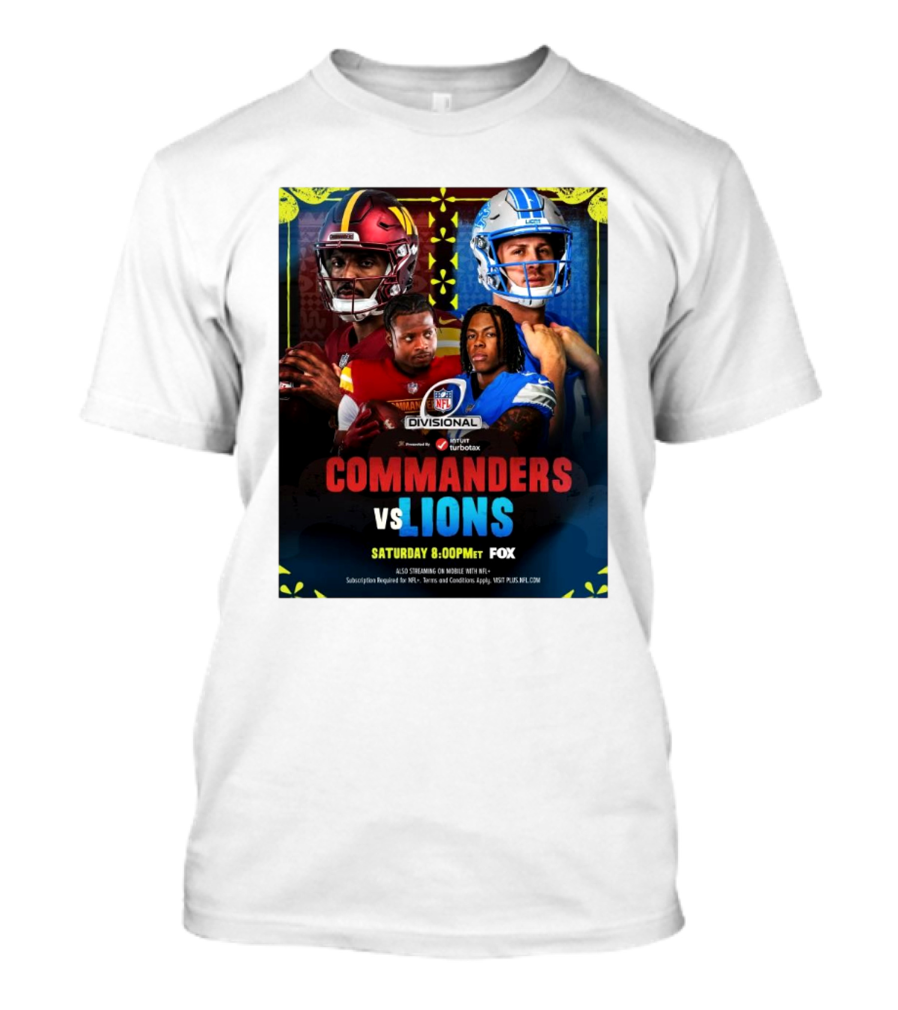 Commanders Vs Lions NFL Divisional Showdown Saturday 8:00PM ET On FOX T-Shirt