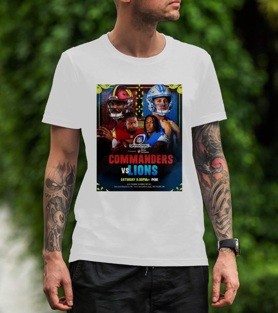 Commanders Vs Lions NFL Divisional Showdown Saturday 8:00PM ET On FOX T-Shirt