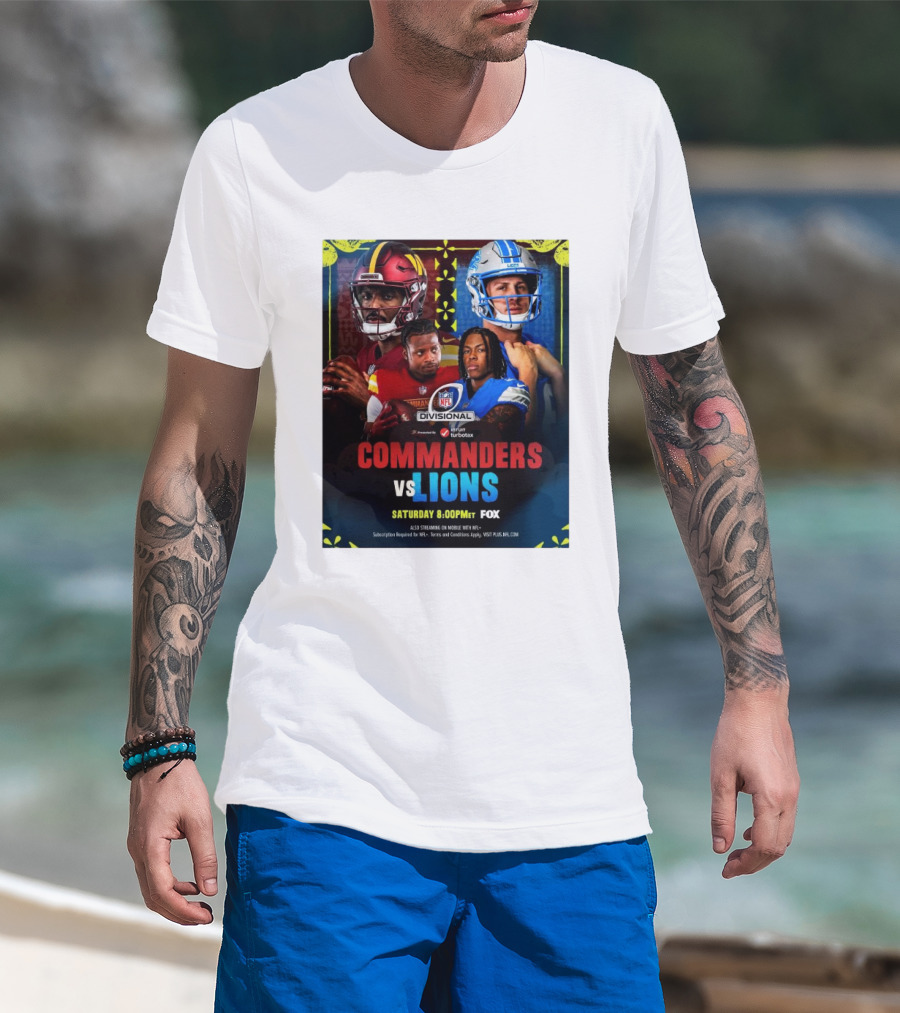 Commanders Vs Lions NFL Divisional Showdown Saturday 8:00PM ET On FOX T-Shirt