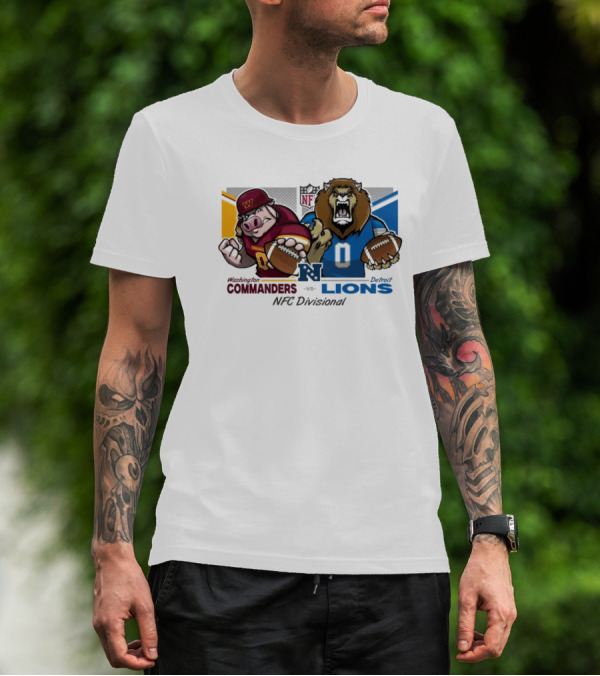 Washington Commanders Vs Detroit Lions NFL NFC Eric Poole Matchup Mascots T-Shirt