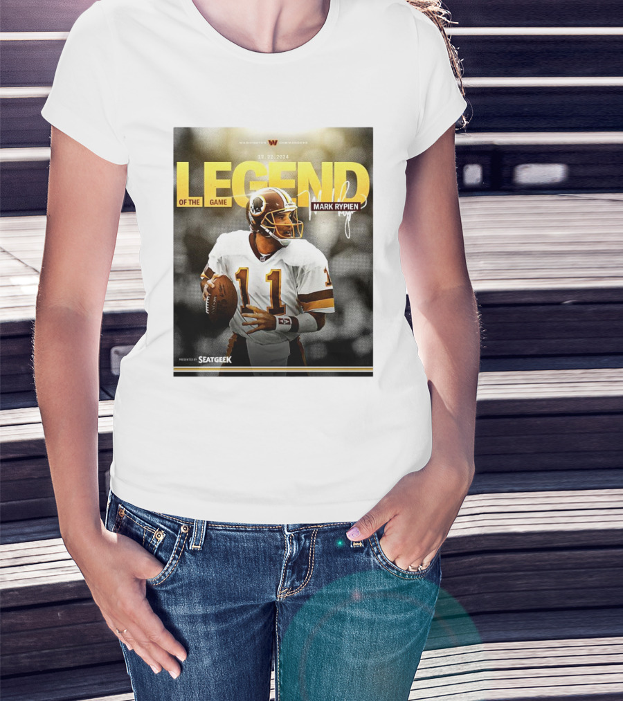 Washington Commanders Legend Of The Game Mark Rypien 12.22.2024 SeatGeek T-Shirt