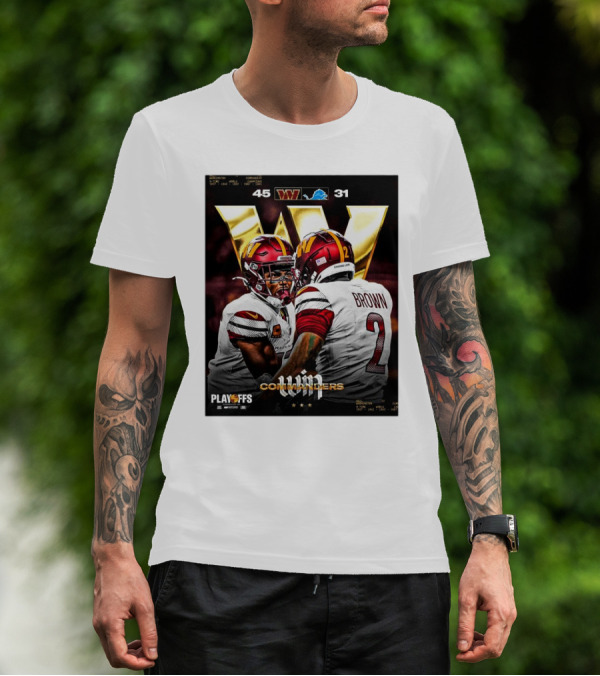 Washington Commanders 45–31 Win Over Detroit Lions NFL Playoffs 5-Time World Champions T-Shirt