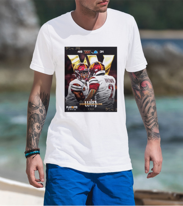 Washington Commanders 45–31 Win Over Detroit Lions NFL Playoffs 5-Time World Champions T-Shirt