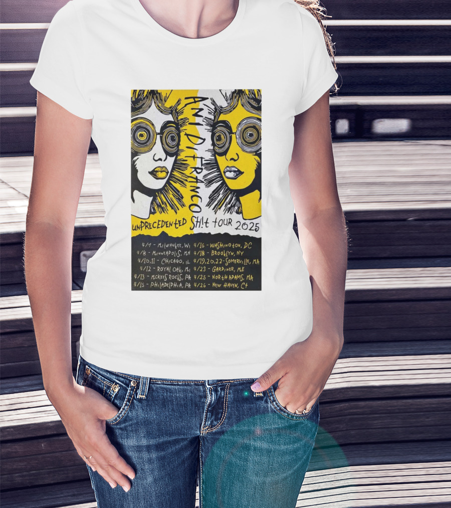 Ani DiFranco Unprecedented Sh!t Tour 2025 Milwaukee Minneapolis Chicago Dates T-Shirt