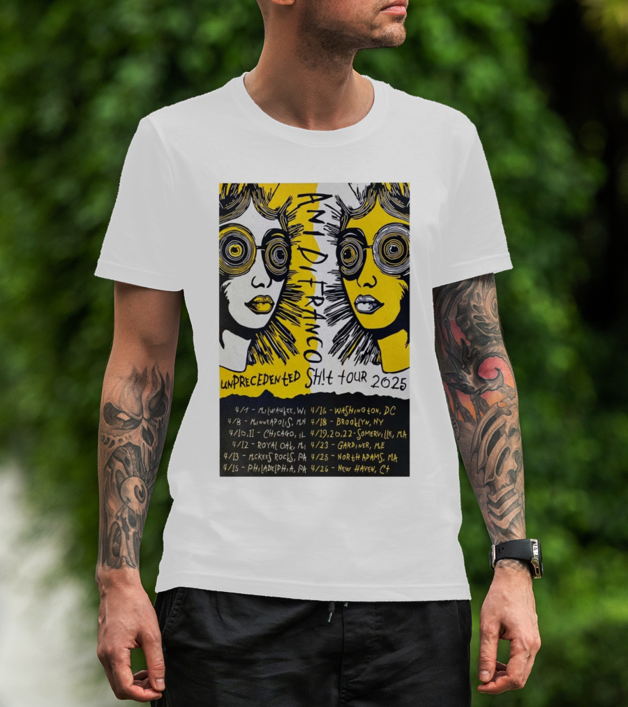 Ani DiFranco Unprecedented Sh!t Tour 2025 Milwaukee Minneapolis Chicago Dates T-Shirt