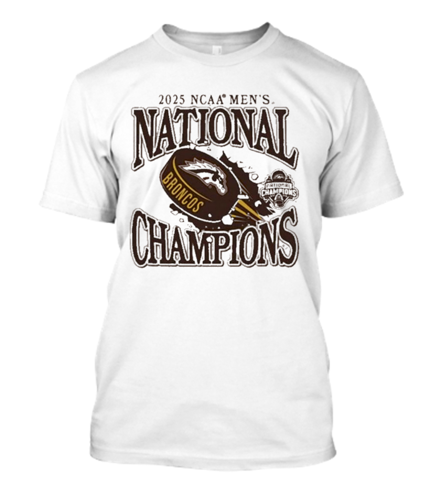 2025 NCAA Men's National Champions Broncos Hockey Summit Sportswear T-Shirt