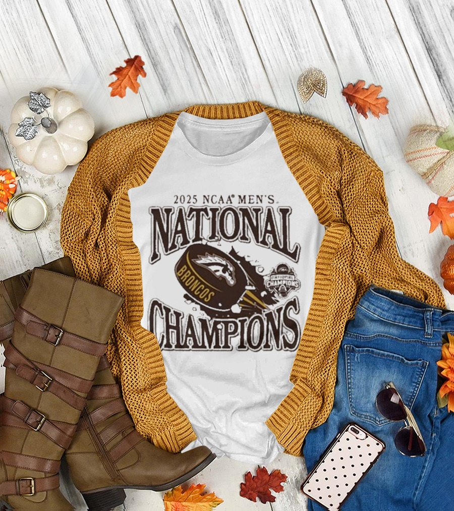 2025 NCAA Men's National Champions Broncos Hockey Summit Sportswear T-Shirt