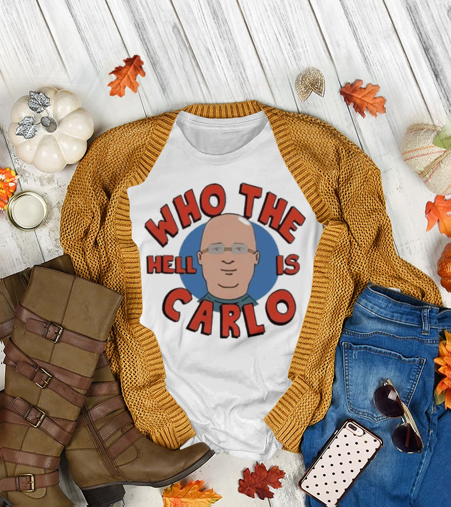 Who The Hell Is Carlo Bald Cartoon Drawing T-Shirt