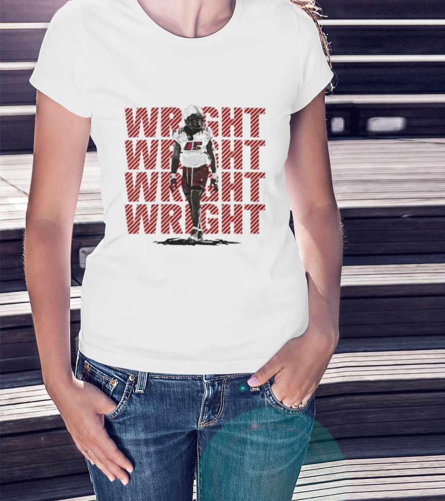 Wright Football Gameday Player Red Athletic Repetition T-Shirt