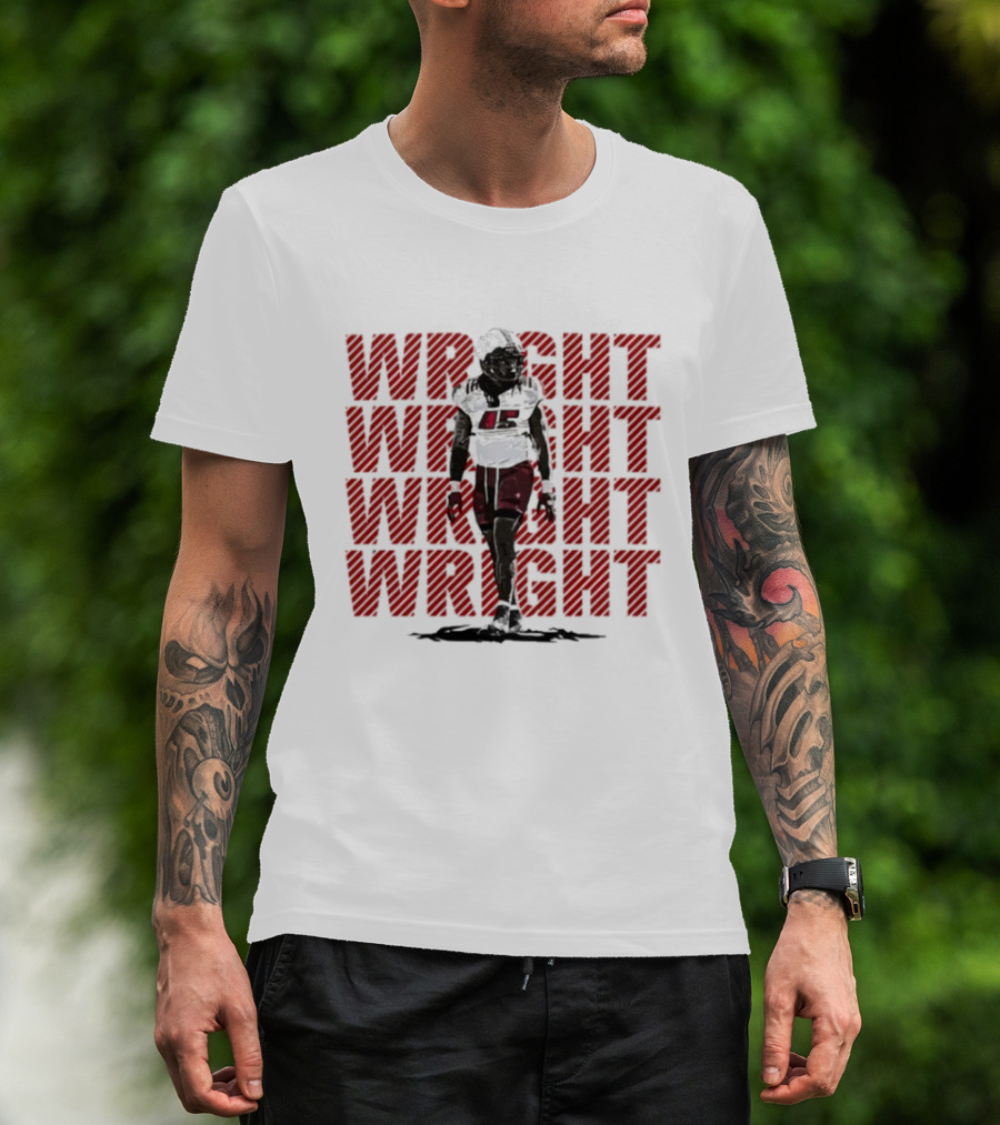 Wright Football Gameday Player Red Athletic Repetition T-Shirt