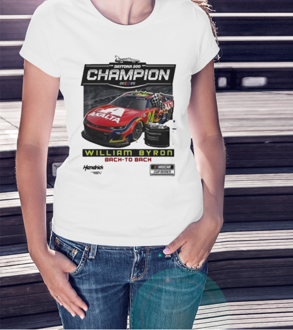 Daytona 500 Champion 2025 William Byron Back To Back NASCAR Cup Series T-Shirt