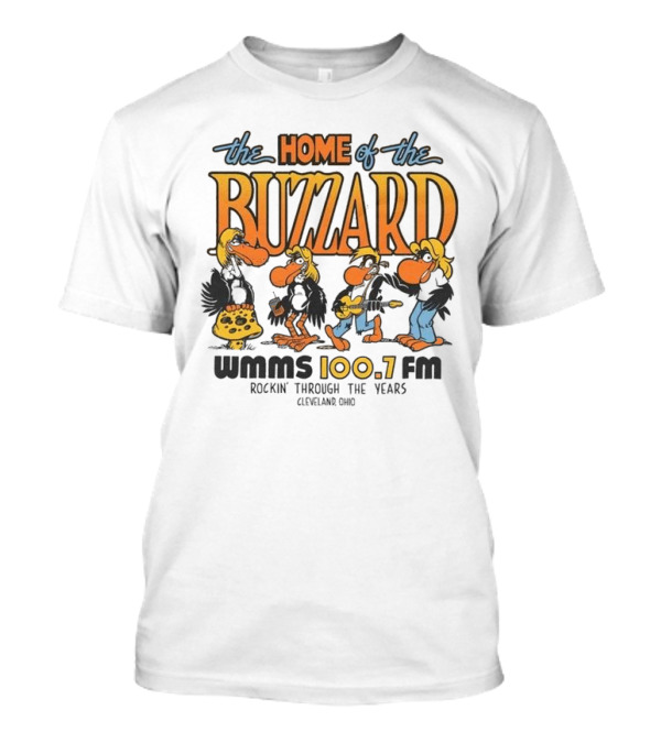 WMMS 100.7 FM The Home Of The Buzzard Rockin' Through The Years Cleveland Ohio T-Shirt