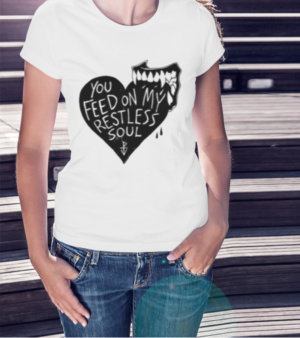 You Feed On My Restless Soul Aggressive Creature Burst Out Horror Theme T-Shirt