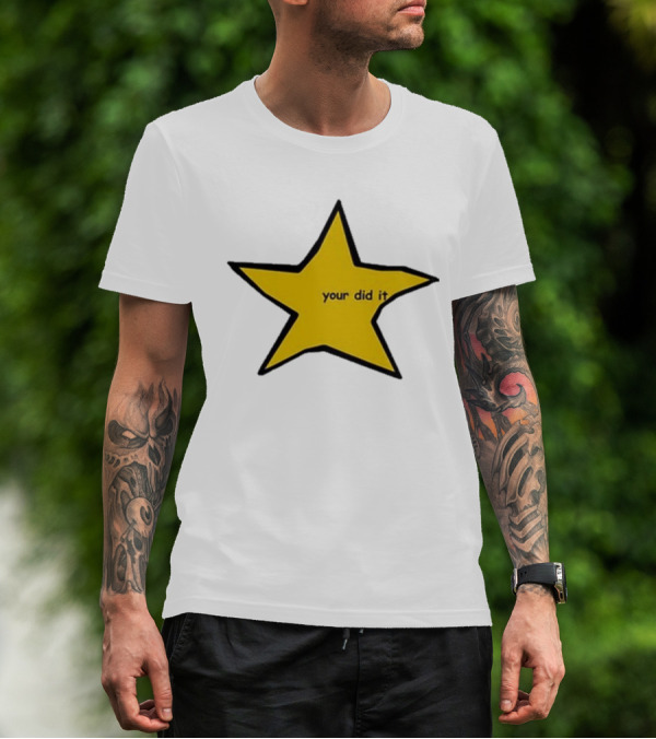 Your Did It Star Yellow Five-Point Shape T-Shirt